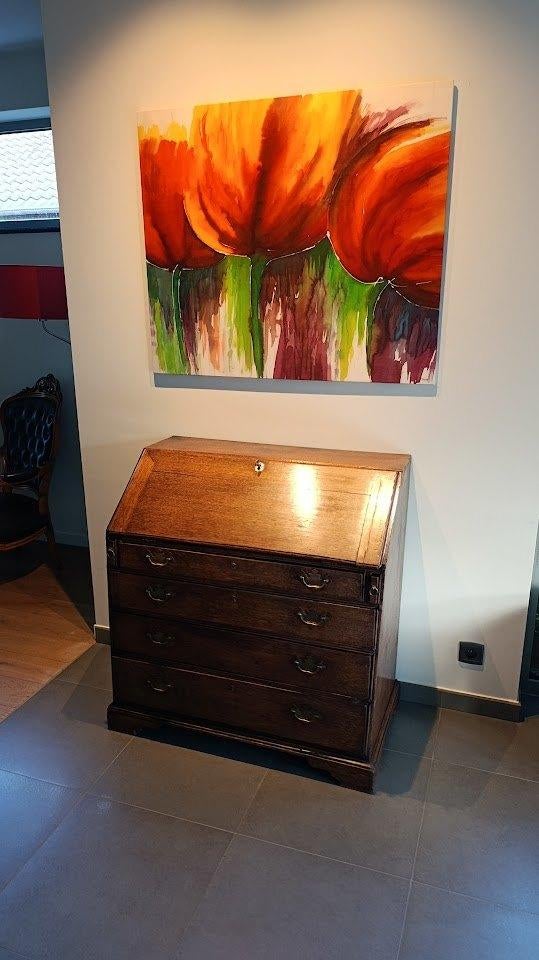 Mooi antiek eikenhouten bureaumeubeltje., Antiek en Kunst, Ophalen