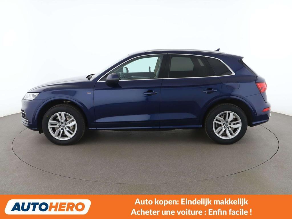 Audi Q5 55 TFSIe quattro sport (bj 2020, automaat), Auto's, Automaat, Gebruikt, Blauw, Leder