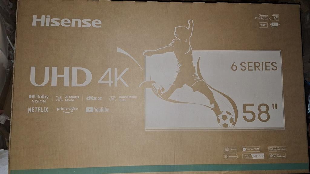 Tv ecran plat 58 pouces 4k , smart tv de marque HISENSE, Enlèvement, Utilisé