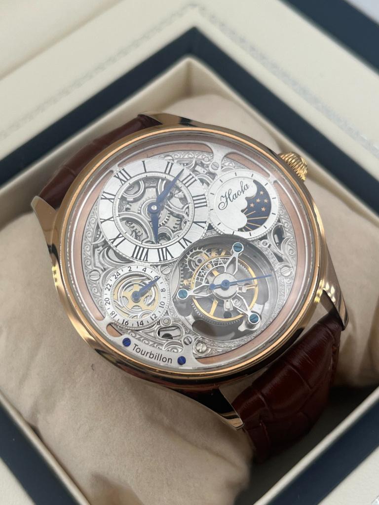 Haofa GMT Day And Night Tourbillon Movement Watch 1035, Ophalen of Verzenden, Nieuw, Polshorloge, Overige merken