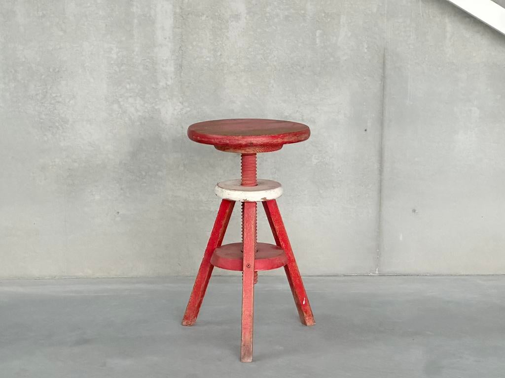 Vintage atelierkruk, Maison & Meubles, Tabourets, Bois, Enlèvement