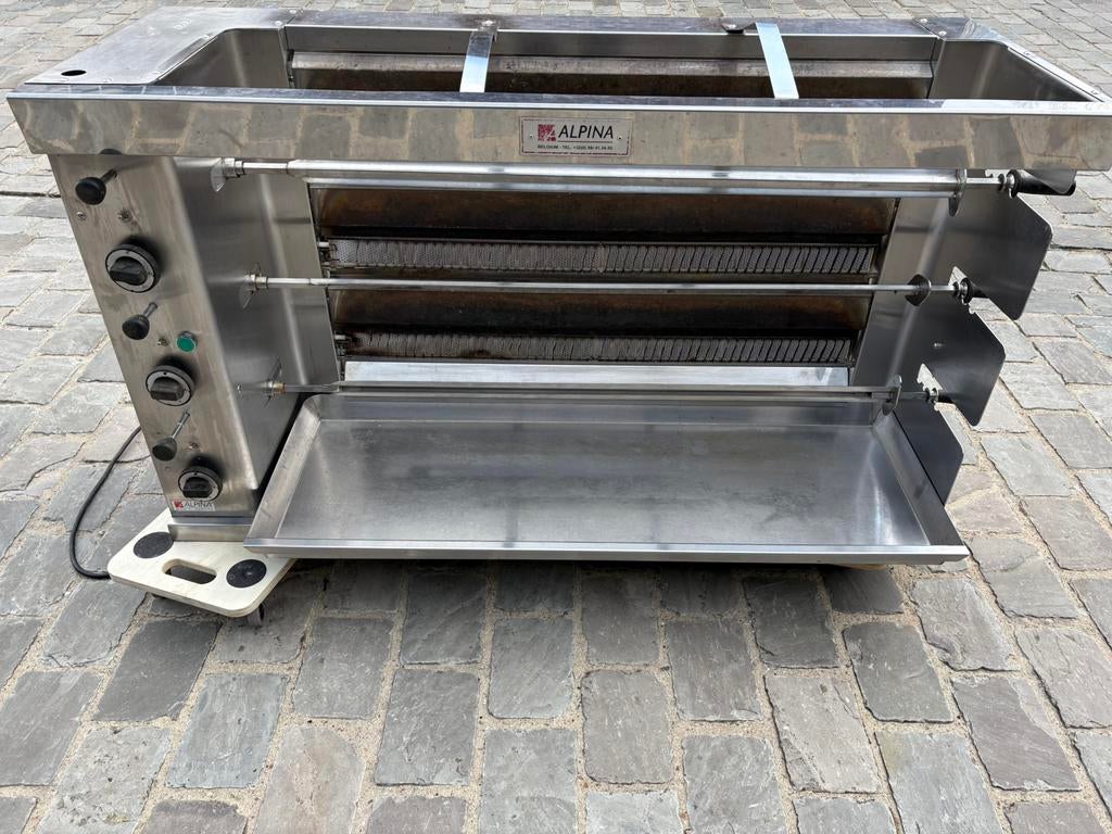 Professionele gas spit / kebab grill–ALPINA–horeca kwaliteit, Elektronische apparatuur, Ovens, Ophalen, Gebruikt, 60 cm of meer