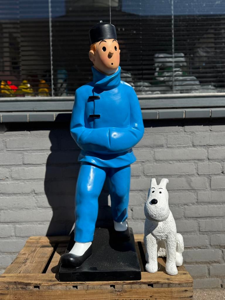 Kuifje met Bobbie beeld, Ophalen, Kuifje, Zo goed als nieuw, Beeldje of Figuurtje