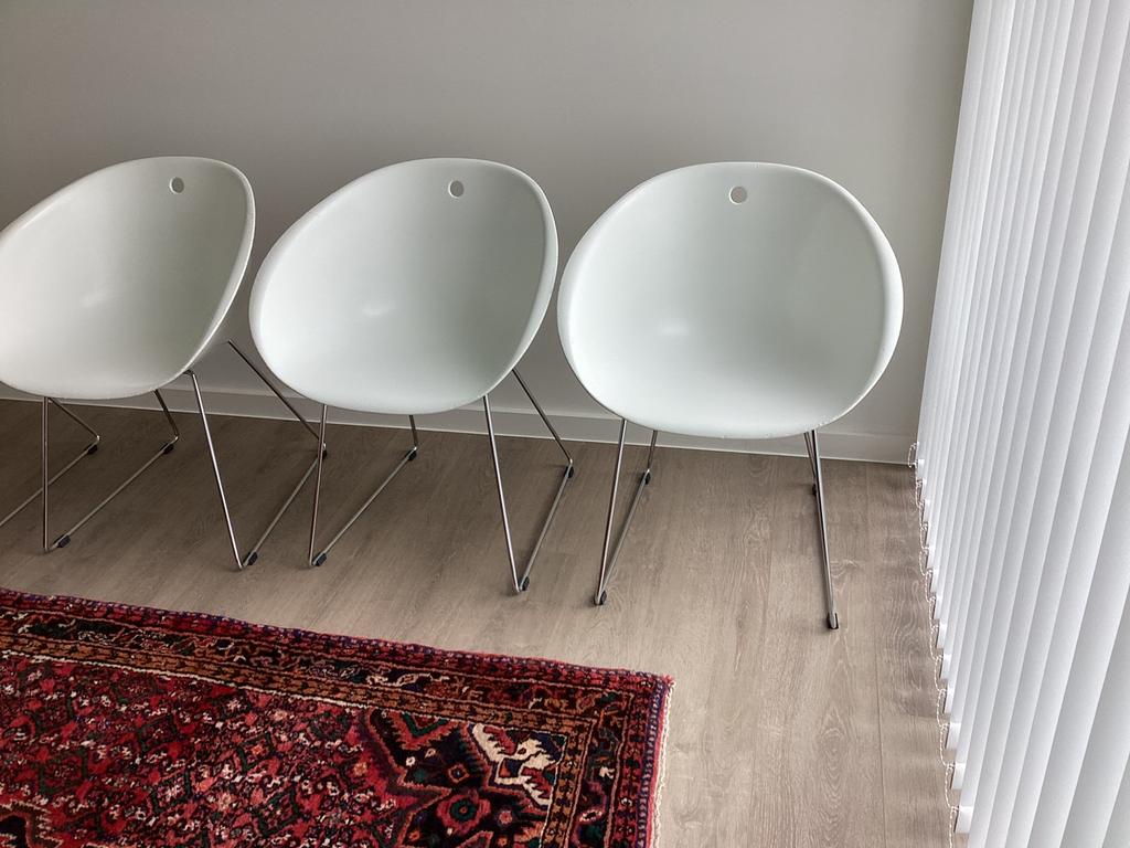 4 chaises design Pedrali Gliss structure forme de traîneau, Synthétique, Enlèvement, Utilisé, Blanc