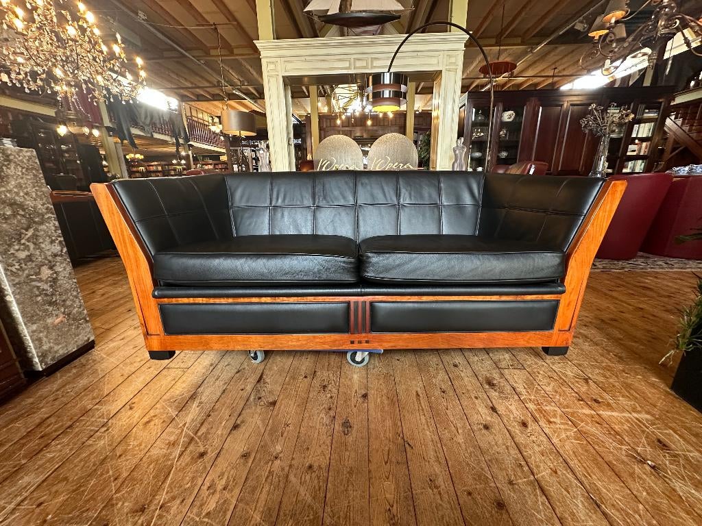 Schuitema Lawrence 2,5-zits Bank – Decoforma –  Zwart Leer, Huis en Inrichting, Ophalen, 150 tot 200 cm, Tweepersoons, 75 tot 100 cm