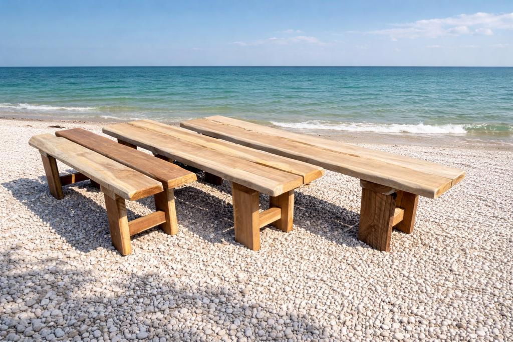 Tuin banken tuinbank bank massief hout ibiza style, Tuin en Terras, Ophalen, Zo goed als nieuw, Hout