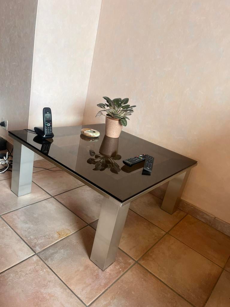 Authentique table basse vintage années 70, Maison & Meubles, Tables | Tables de salon, 100 à 150 cm, Moins de 50 cm, Verre, Annees 70 retro