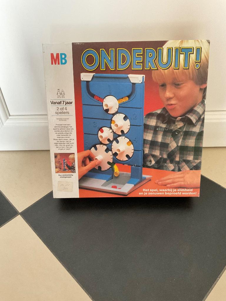Vintage gezelschapsspel MB onderuit - compleet, Ophalen of Verzenden, Gebruikt, MB spelen