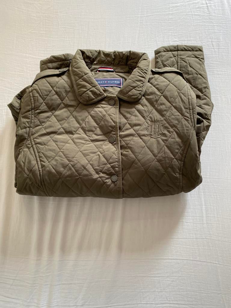 Tommy Hilfiger quilted jas groen dames jacket, Kleding | Dames, Jassen | Winter, Tommy hilfiger, Verzenden, Maat 42/44 (L), Zo goed als nieuw