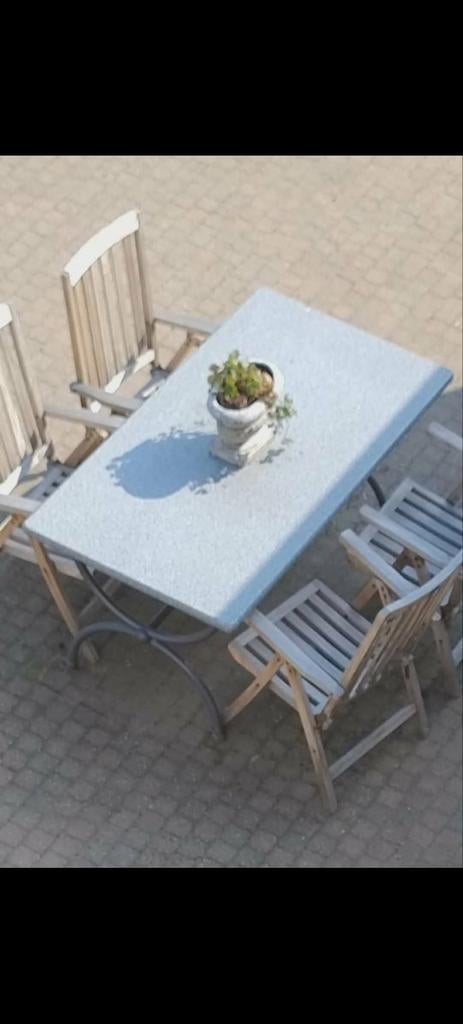 Granieten tafel, Tuin en Terras, Ophalen of Verzenden