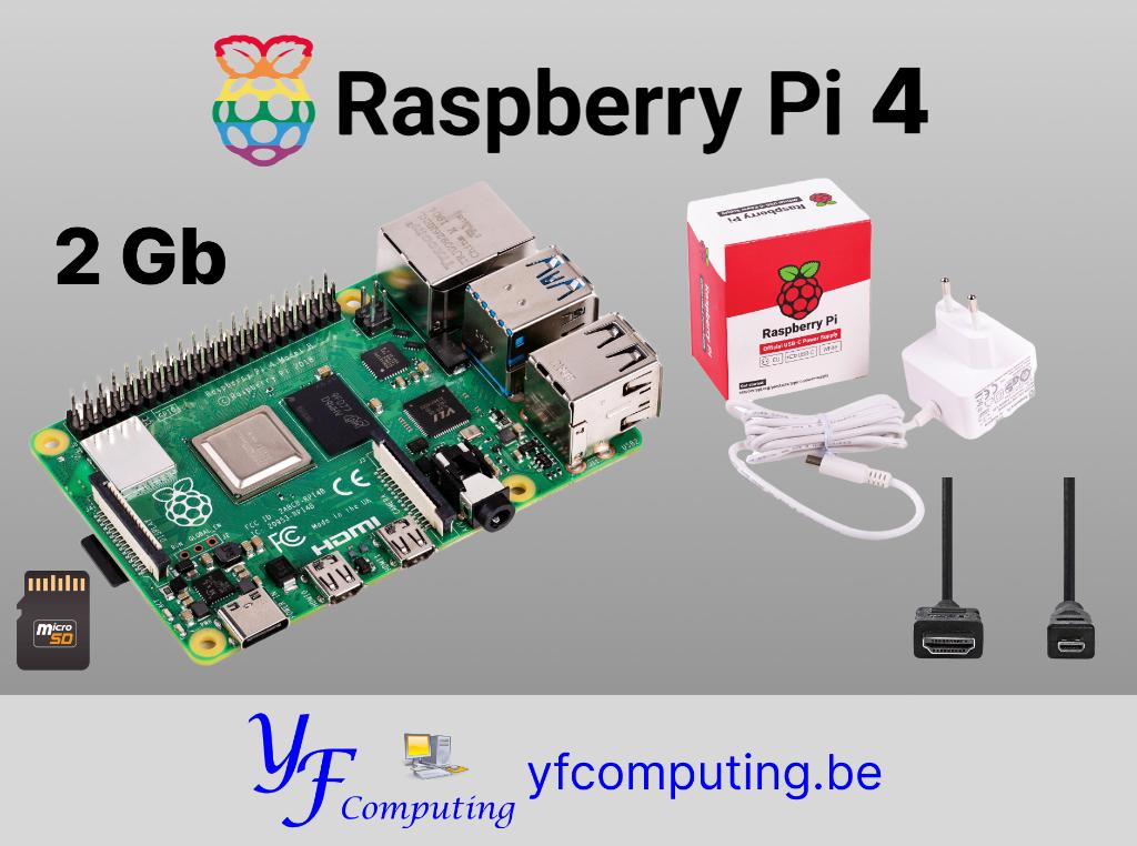 Raspberry Pi 4 Essential Kit van 2 GB - Wit - Nieuw, Hobby en Vrije tijd, Elektronica-componenten, Ophalen of Verzenden, Nieuw