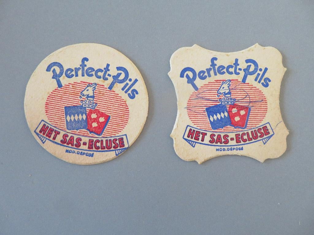 2 bierviltjes Perfect Pils Het Sas - Ecluse Boortmeerbeek, Ophalen of Verzenden, Zo goed als nieuw, Viltje(s), Overige merken