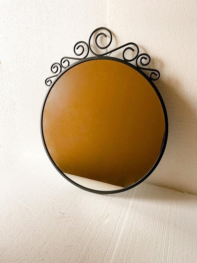 Miroir métallique - État neuf - 50 cm diamètre, Neuf, Moins de 100 cm, Rond, Enlèvement