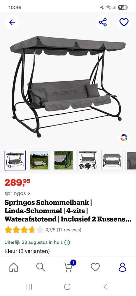 Schommelbank, Tuin en Terras, Tuinbanken, Ophalen, Zo goed als nieuw, Schommelbank