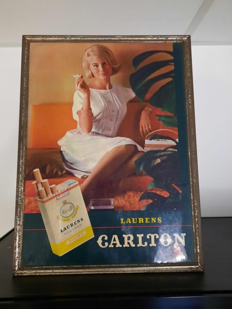Reclamebord – Laurens Carlton, Verzamelen, Merken en Reclamevoorwerpen, Ophalen, Gebruikt, Reclamebord