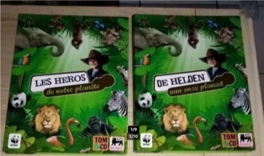 Delhaize: 4 volle boeken met kaarten, nickelodeon knikkers, Collections, Actions de supermarché, Enlèvement ou Envoi