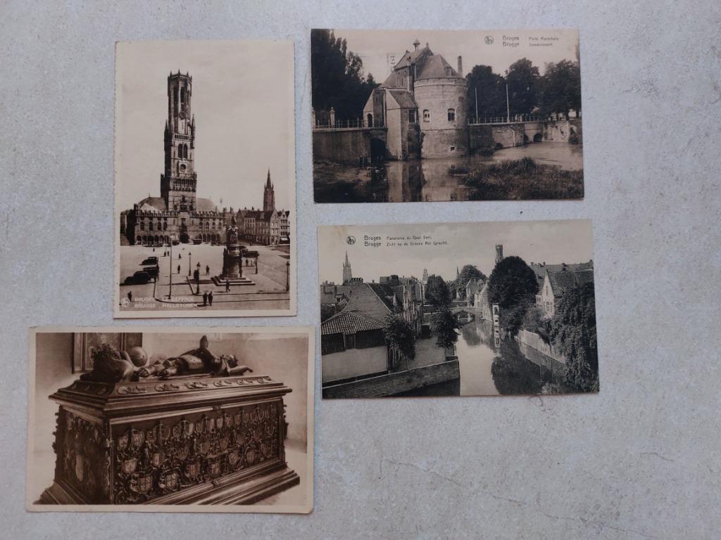 lot 4 oude postkaarten van Brugge, Verzenden