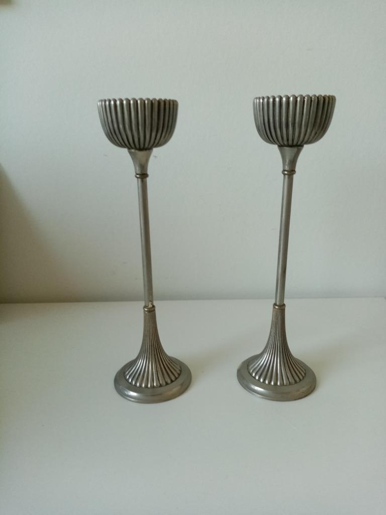 2 kandelaars  - Italy -Leonard silverplate, Ophalen of Verzenden