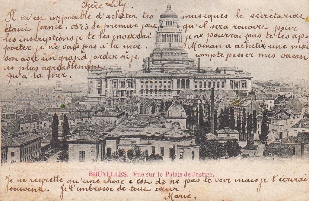 1903 - BELGIQUE - Bruxelles - Palais de Justice, Envoi, Avant 1920, Affranchie, Bruxelles (Capitale)