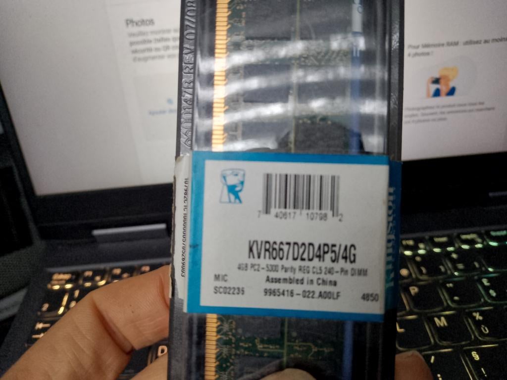 2X4 GB DDR2-RAM 240-pin Registered-ECC PC2-5300P CL5, Computers en Software, RAM geheugen, Ophalen of Verzenden, DDR2, 4 GB