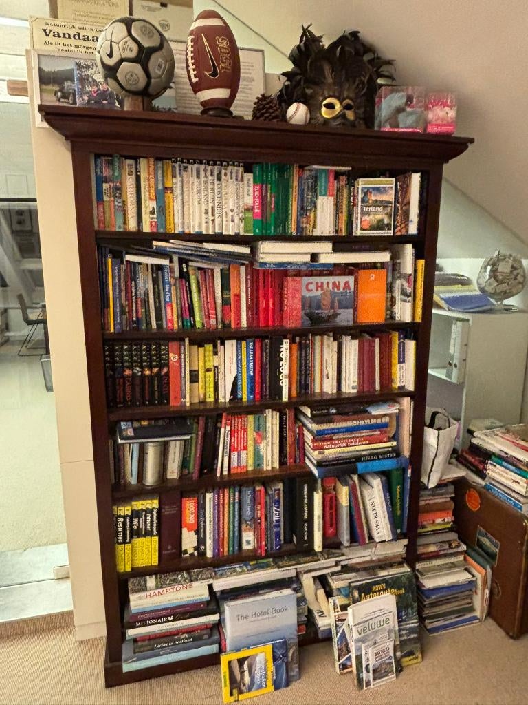 antieke Boekenkast - bibliotheek Mahonie (massief), Ophalen