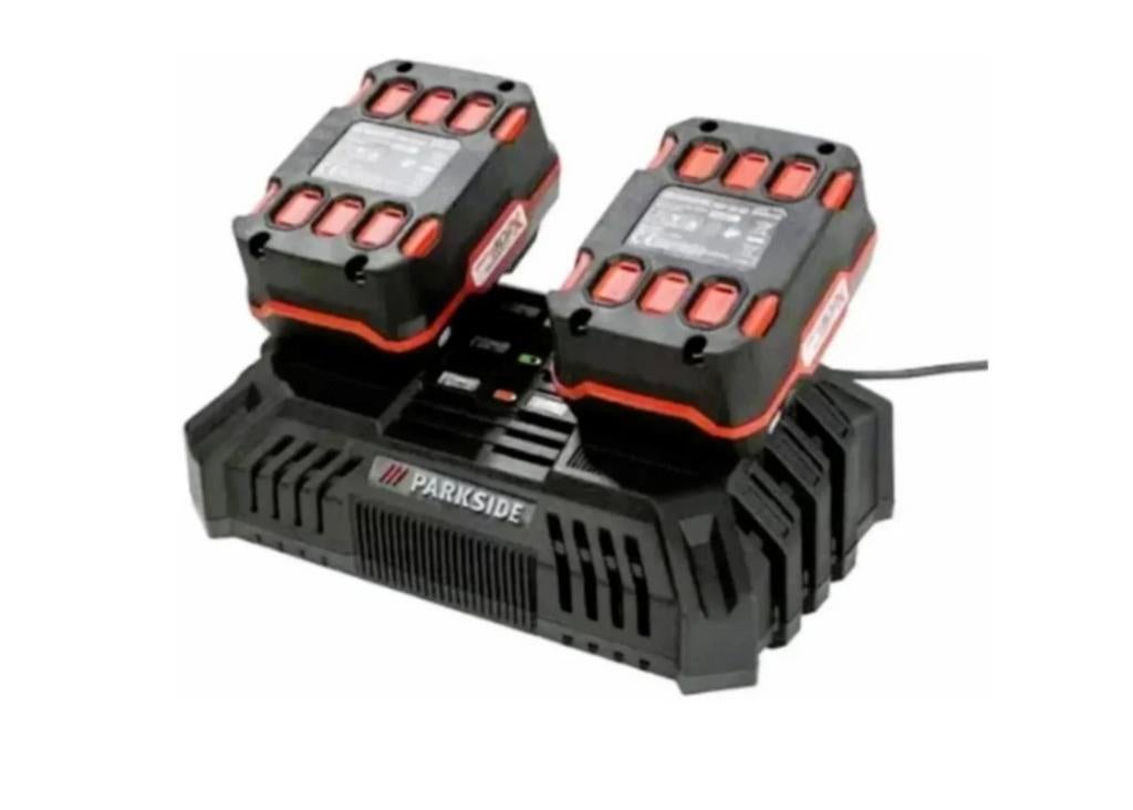 Set van 2 batterijen 4 Ah met dubbele oplader 2 x 4,5 A 20 V, Ophalen of Verzenden, Nieuw