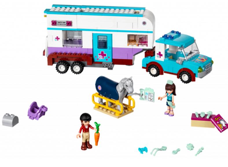 lego friends 41125 paardendierenarts trailer, Ophalen of Verzenden, Gebruikt, Complete set, Lego