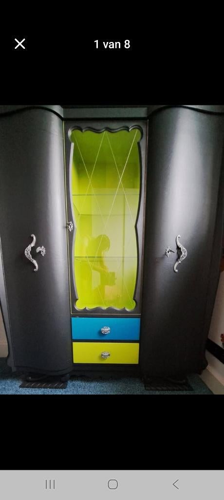 Vintage kast met vitrine (kinderkast, speelgoedkast), Ophalen