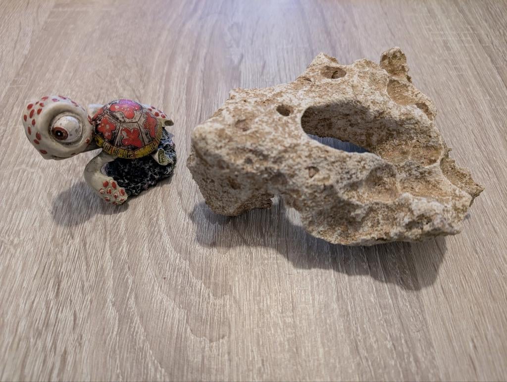 Aquarium decoratie Schildpad en schuilsteen, Dieren en Toebehoren, Ophalen of Verzenden, Zo goed als nieuw