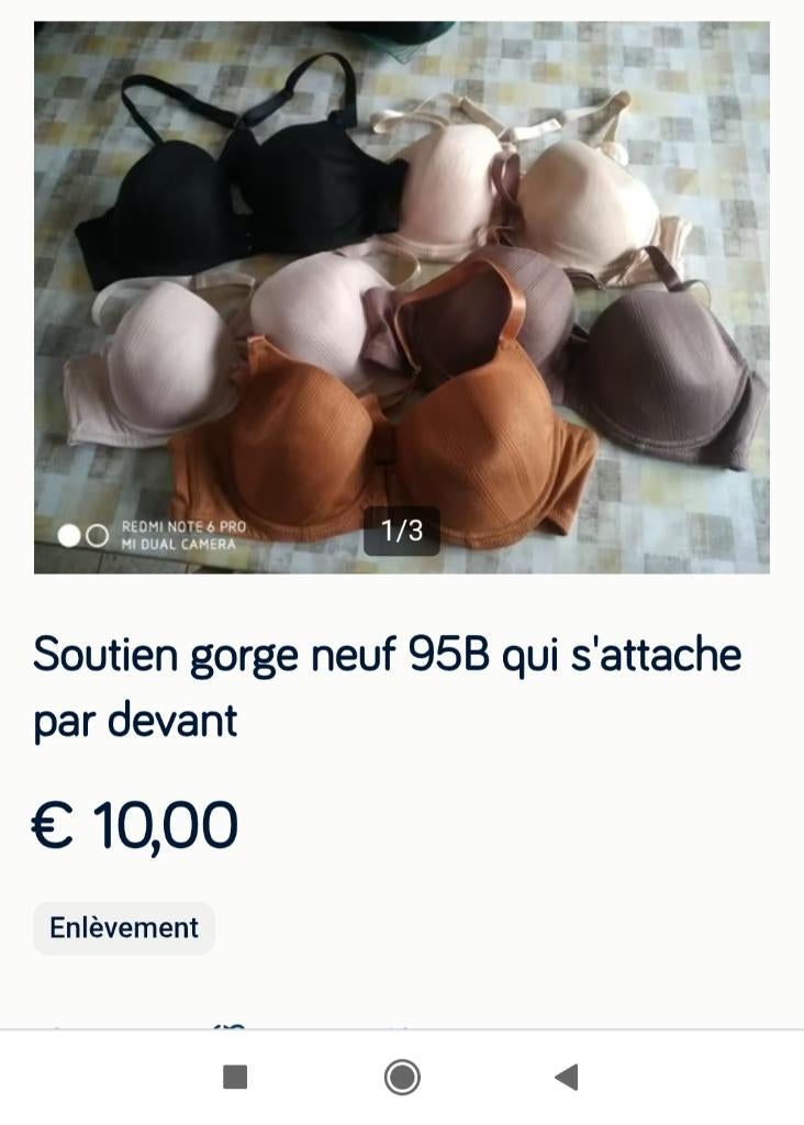 Lot de soutien gorge neuf rembourré lot 95b neuf, Ophalen, Overige kleuren, BH