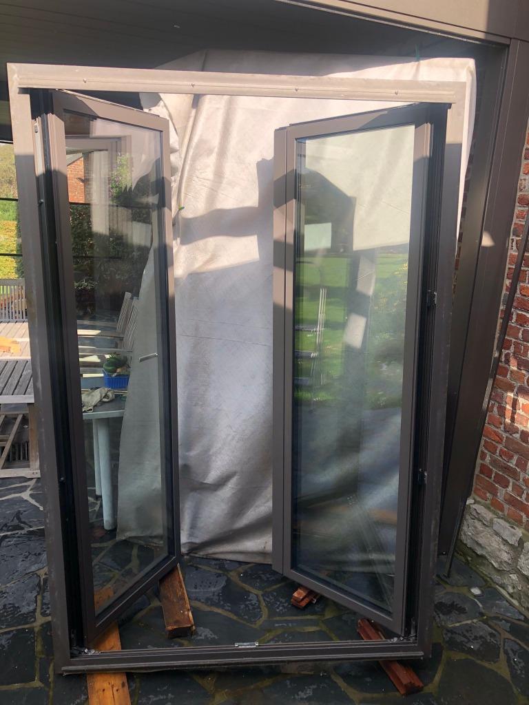 dubbel raamkozijn OB - driedubbele beglazing, Raamkozijn, Aluminium, Zo goed als nieuw, 150 tot 225 cm