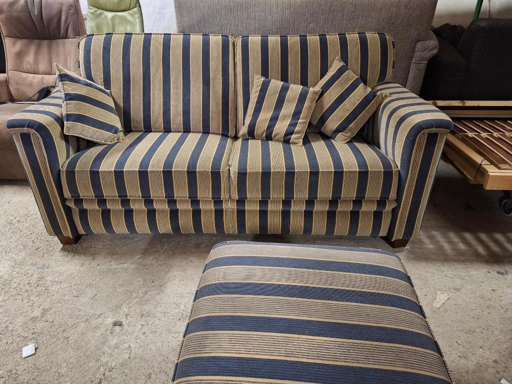 Canapé et pouf Vidato canapé rayé repose-pieds réglables, Maison & Meubles, 125 cm ou plus, Enlèvement ou Envoi, Comme neuf, Rectangulaire