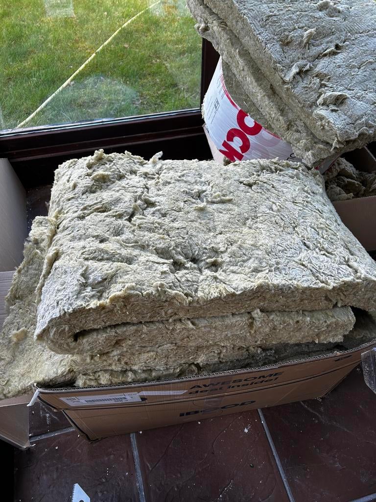 Restpartij rotswol - 6cm en 8cm dik - ongeveer 10m2, Doe-het-zelf en Bouw, Isolatie en Afdichting, Ophalen, Dakisolatie, 4 tot 8 cm