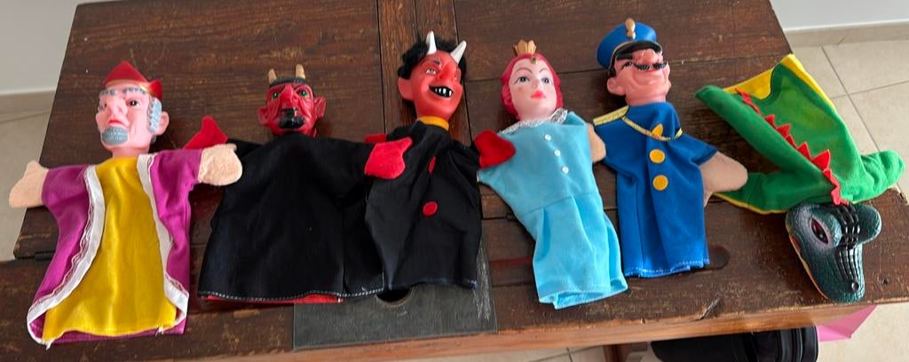 6 poppenkastpoppen, Ophalen of Verzenden