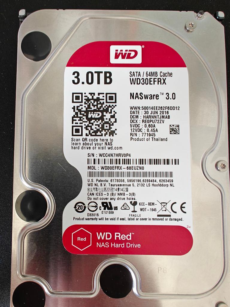 WD RED 3TB WD30EFRX NAS Drive, Computers en Software, NAS, Ophalen, Gebruikt