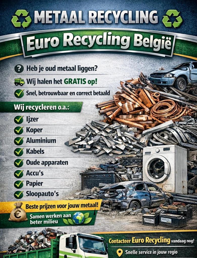 Ophaling oud ijzer oude metalen schroot  sloop, Bricolage & Construction, Métaux, Enlèvement, Comme neuf