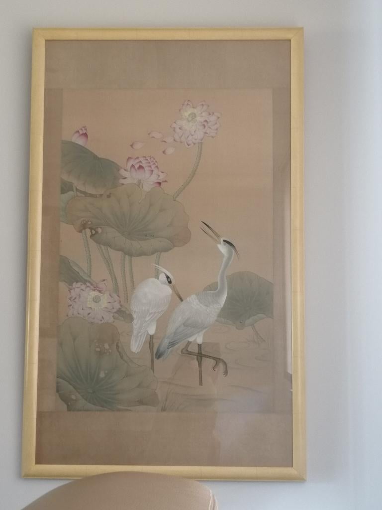 Peinture japonaise sur soie sous verre, Antiquités & Art, Enlèvement