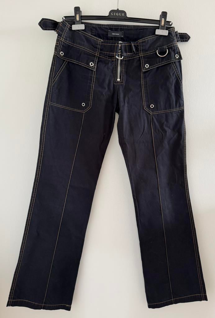 Vero Moda zwarte broek met contrasterende stiksels - maat 36, Zwart, Ophalen of Verzenden, Maat 36 (S), Lang