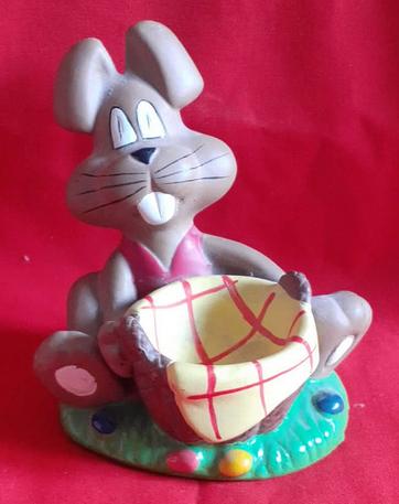 coquetier lapin veste rouge (1), Ophalen of Verzenden, Zo goed als nieuw, Overige materialen, Overige typen