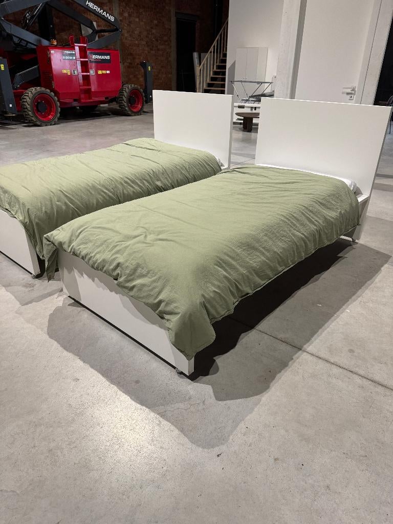 Toonzaalmodel: Complete Ikea MALM set (slaapklaar!), Ophalen, 90 cm, Eenpersoons, Wit