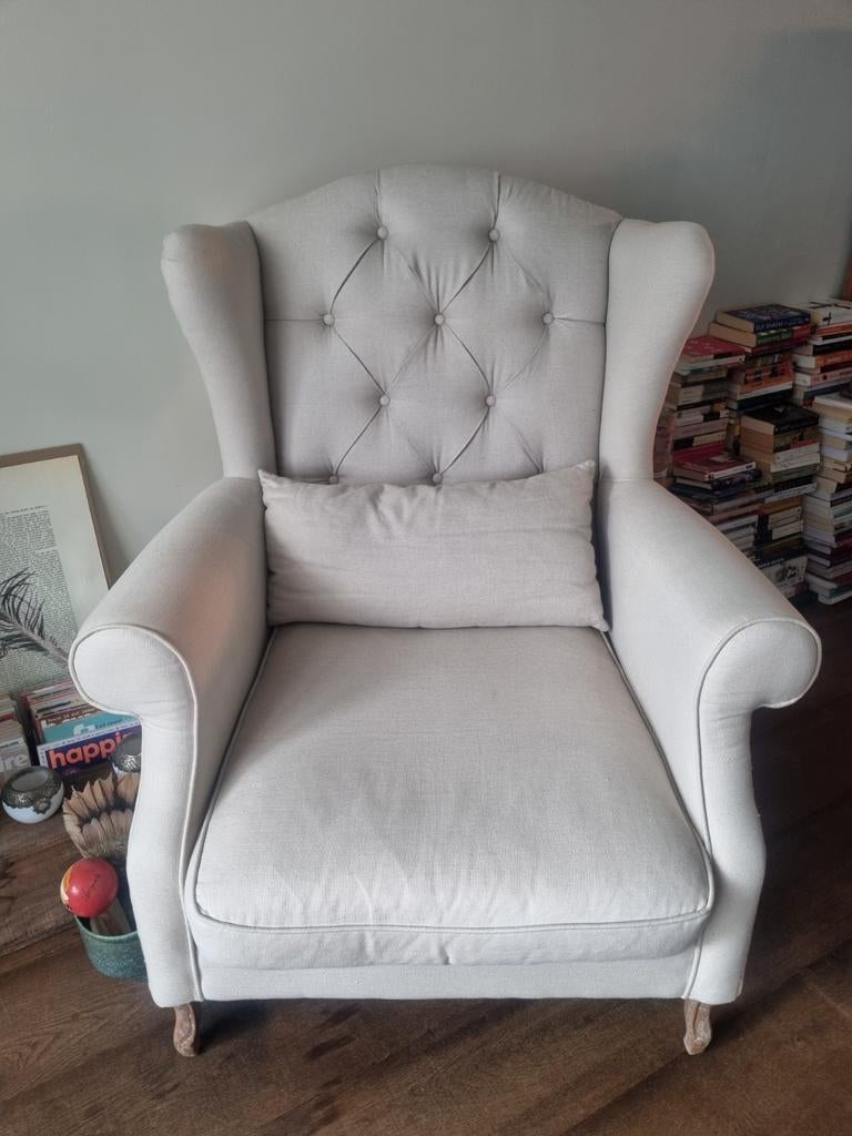 Joli fauteuil confortable, Moins de 75 cm, Comme neuf, Enlèvement, Tissus