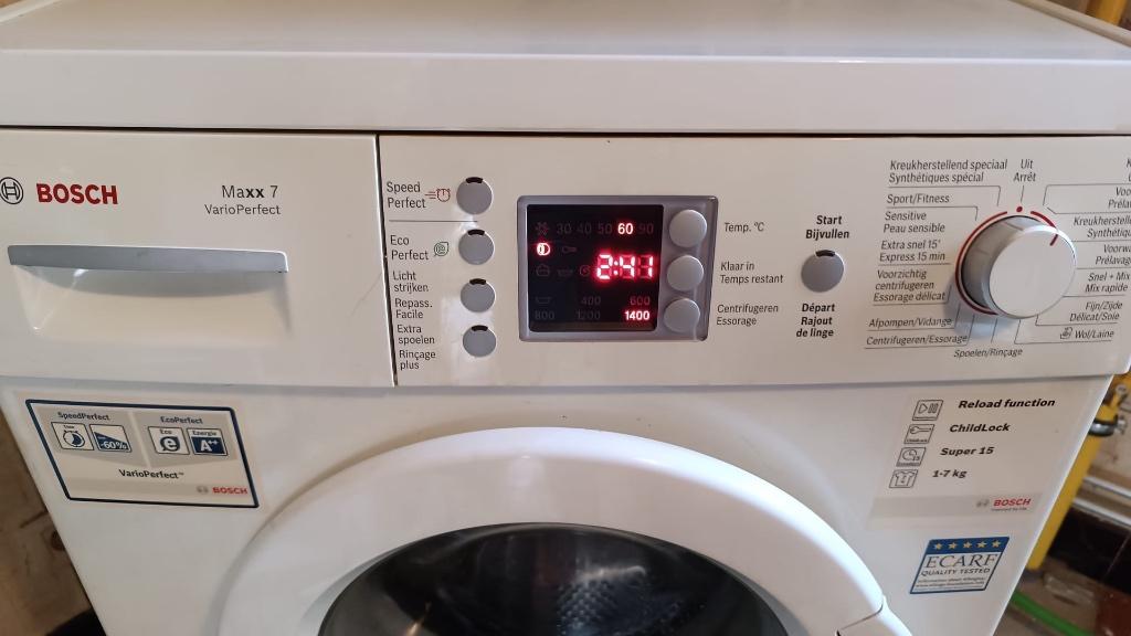 Bosch-wasmachine na de dood, Elektronische apparatuur, Wasmachines, Ophalen, Gebruikt, Voorlader, Energieklasse A of zuiniger