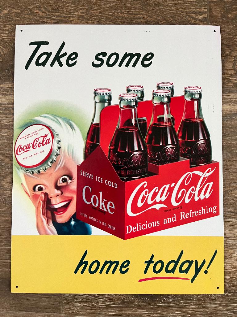Coca Cola plakkaat - reclamebord 32 x 40 cm, Verzamelen, Ophalen, Zo goed als nieuw, Reclamebord
