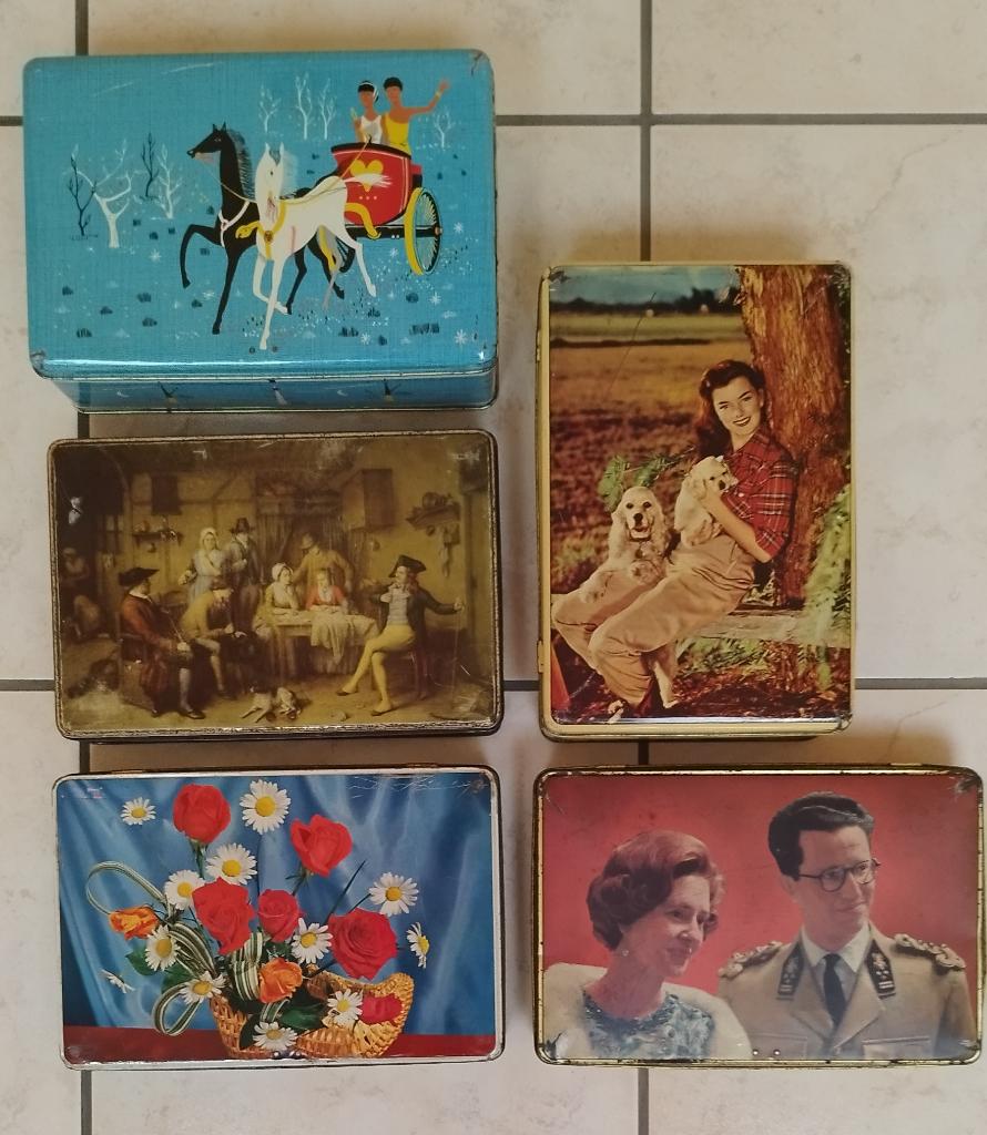 Vintage Jacques blikken bewaardozen, retro design, Ophalen of Verzenden, Gebruikt
