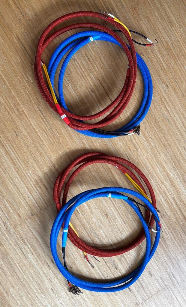 Câbles en argent pur (ensemble coloré bi-fil/bi-ampli 3 m), TV, Hi-fi & Vidéo, Enlèvement ou Envoi, Comme neuf, 2 à 5 mètres, Câble de haut-parleur