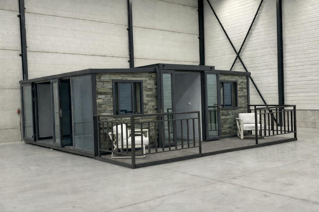 Tiny House met Veranda, Containerwoning, Tijdelijk Wonen, Neuf, Enlèvement ou Envoi, 400 cm ou plus, 500 cm ou plus