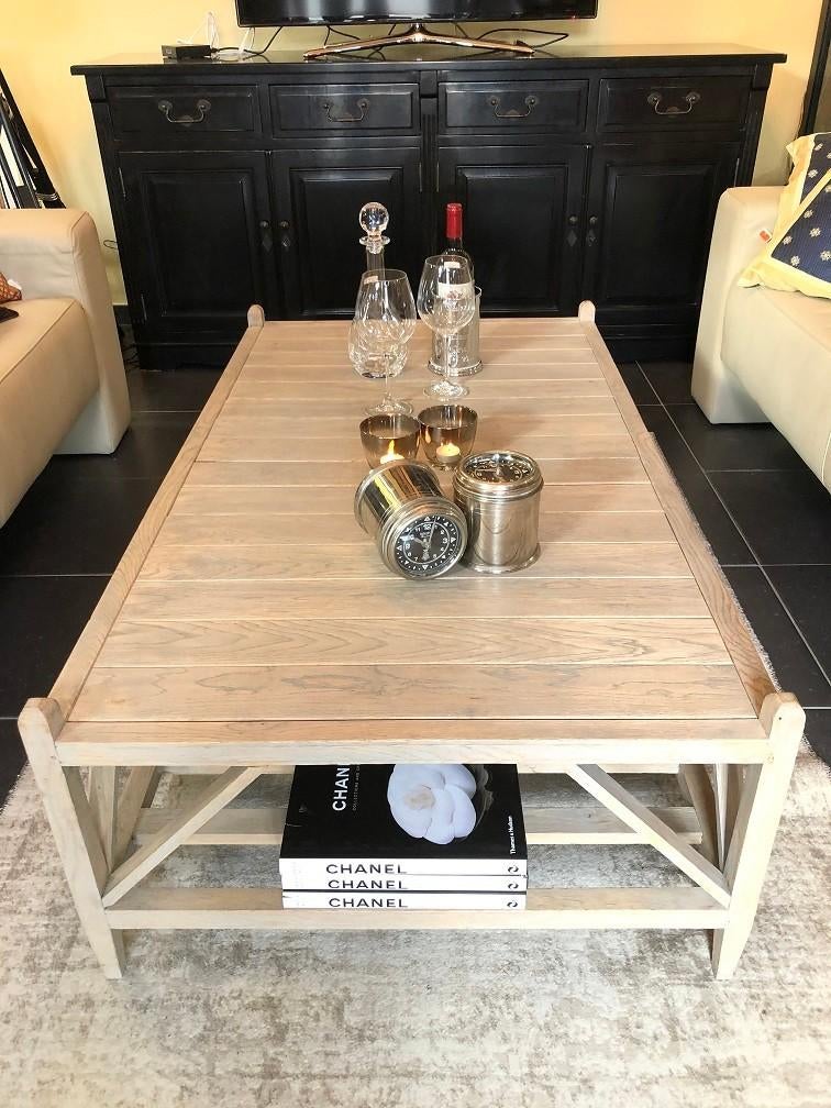 Eichholtz salontafel rustiek eiken Hemmingway Flamant tafel, Ophalen, Zo goed als nieuw