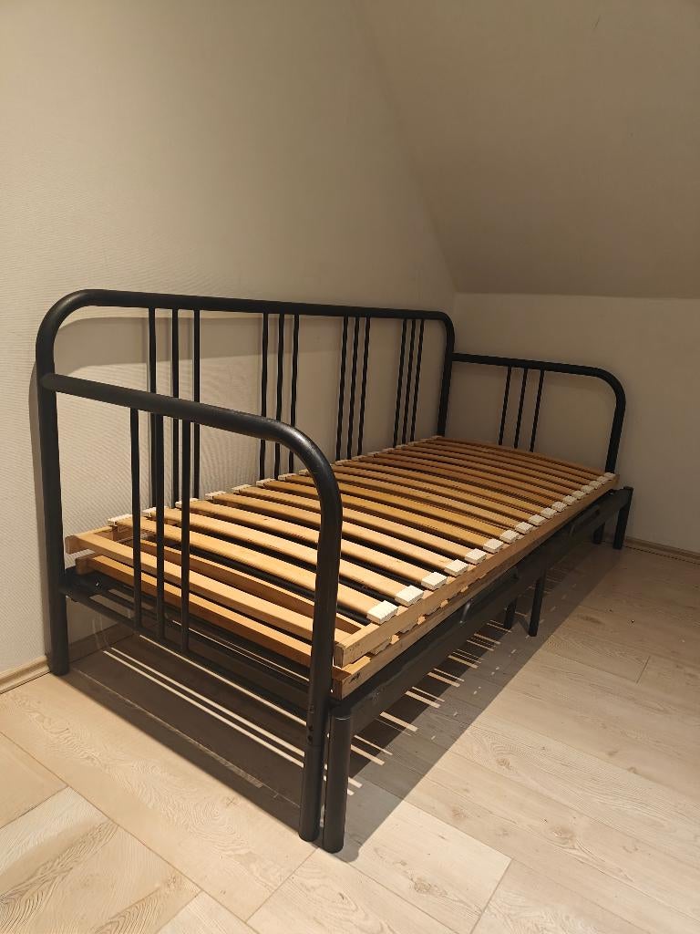 Cadre de lit extensible en métal + sommiers à lattes, Maison & Meubles, Chambre à coucher | Lits, Comme neuf, Une personne, 160 cm