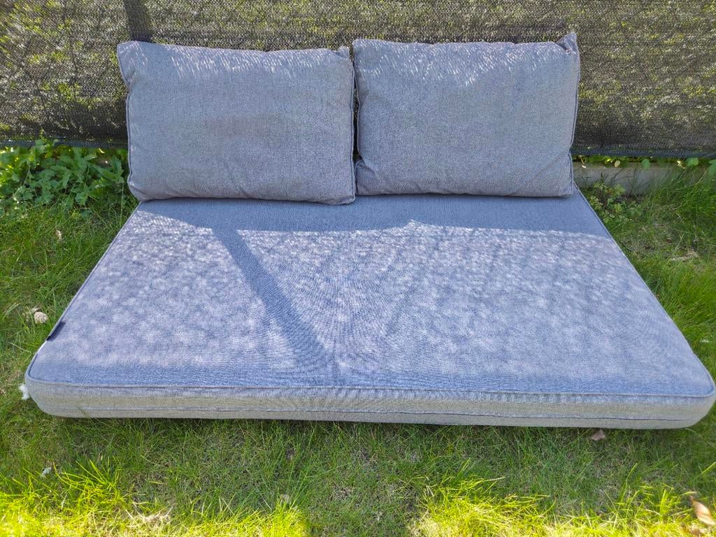 3 Pallet kussens + 6 rug kussens Madison grijs, Ophalen