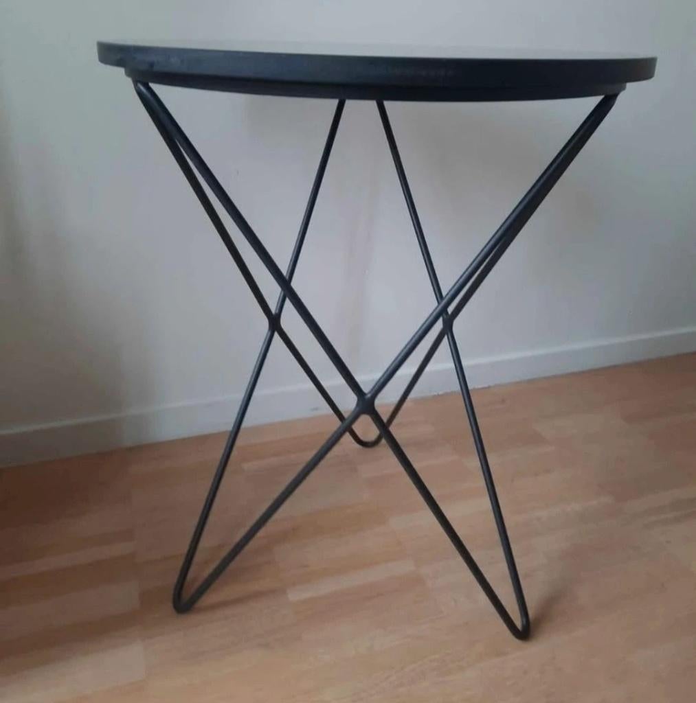 Bijzettafel, Huis en Inrichting, Overige materialen, Minder dan 55 cm, Rond, Zo goed als nieuw